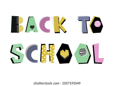 Back to school hand drawn decorative lettering. Creative design element.