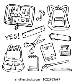 Back to school - hand drawn doodle set