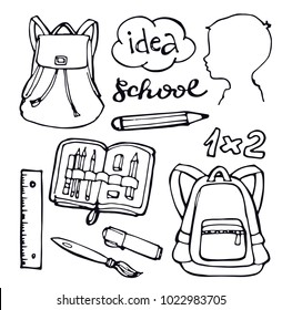 Back to school - hand drawn doodle set