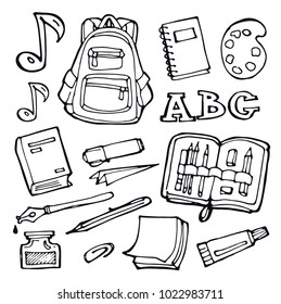 Back to school - hand drawn doodle set