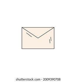 back to school. hand drawn doodle school element. closed envelope. isolated vector illustration on white background