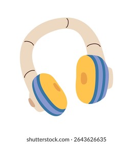 Back to school hand drawn headphones vector illustration for education, online learning, reading book, school and courses. International education day, teachers day concept art.