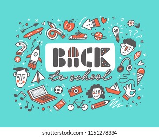 Back to school hand drawn illustration.