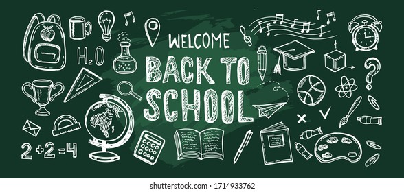  De vuelta a la escuela. Ilustración dibujada a mano.