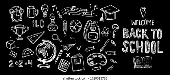 De vuelta a la escuela. Ilustración dibujada a mano.
