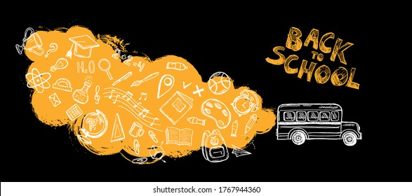 Back to school. Hand drawn illustration.	