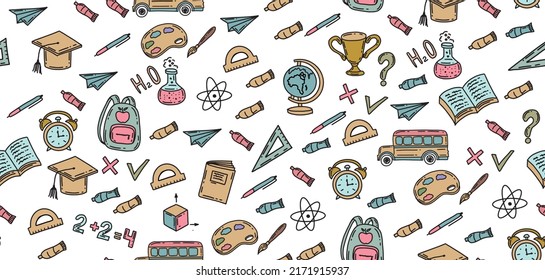 Back to School. Hand drawn illustration.	