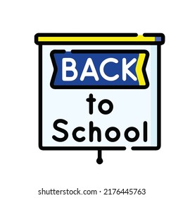 De vuelta a la escuela ilustración dibujada a mano, de vuelta al logo de la escuela, de vuelta al vector de la escuela