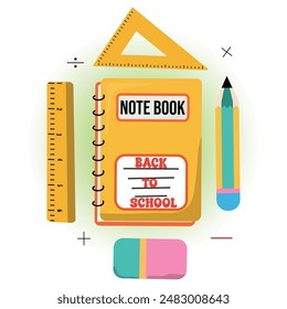 Ilustración dibujada a mano de vuelta a la escuela, venta de vuelta a la escuela con lápiz de grafito, cepillo y tipografía Carta fondo de pizarra negro