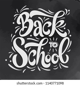 Back to school hand drawn lettering. Elements for greeting card, poster, banners. Notebook and sticker design
