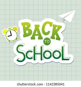 Back to school hand drawn lettering. Elements for greeting card, poster, banners. Notebook and sticker design