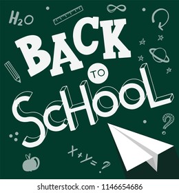 Back to school hand drawn lettering. Elements for greeting card, poster, banners. Notebook and sticker design