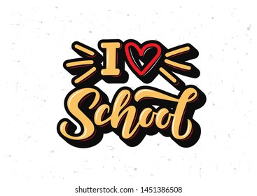 Back to school hand drawn lettering. Template for logo, banner, poster, flyer, greeting card, web design, print design. Vector illustration.
