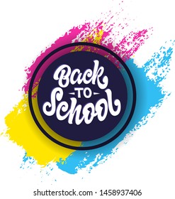 Back to school hand drawn lettering. Template for logo, banner, poster, flyer, greeting card, web design, print design. Vector illustration typography