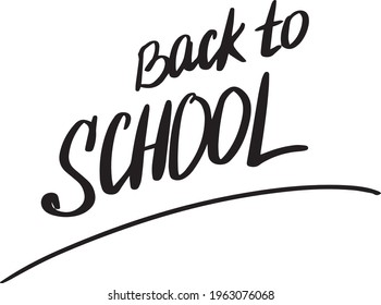 Back to school hand drawn lettering illustration . Vector illustration