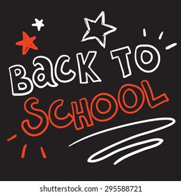 Back to school hand drawn lettering. Vector illustration.