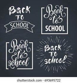 Back to school hand drawn lettering. Knowledge Day. Vector Illustration EPS10