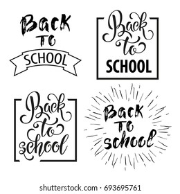 Back to school hand drawn lettering. Knowledge Day. Vector Illustration EPS10