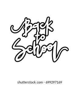 Back to school hand drawn lettering vector illustration. 