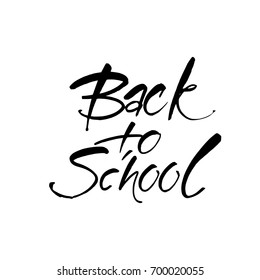 BACK TO SCHOOL. Hand drawn lettering. Vector illustration. Typography print template.