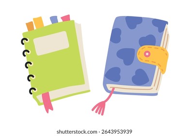Back to school hand drawn notebook vector illustration for education, online learning, reading book, school and courses. International education day, teachers day concept art.