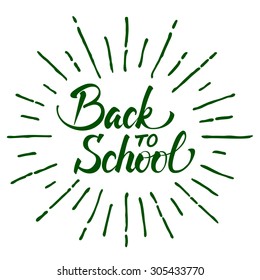 Back to School hand lettering. Brush painted letters, vector illustration.