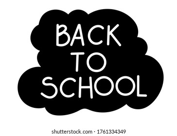 Back to school. Hand lettering composition. Can be used for print, card, poster and other designs. Vector illustration, isolated on a white background.