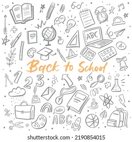 De Vuelta A La Escuela. Letras manuales y garabatos