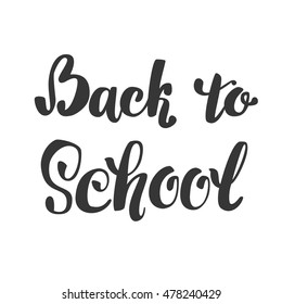 Back to school. Hand lettering inscription isolated
