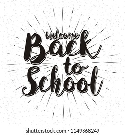Back to school hand lettering, vector illustration.