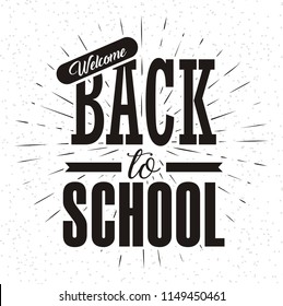 Back to school hand lettering, vector illustration
