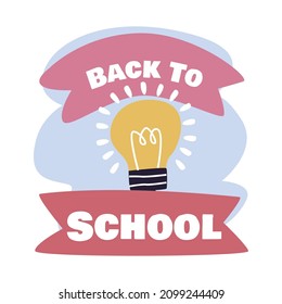 De vuelta a la escuela con letras manuales, ilustraciones vectoriales para afiches, pegatinas y otros