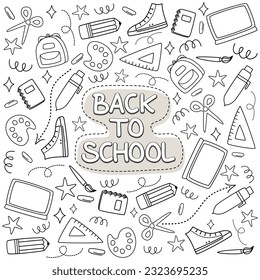 Back to school hand writing doodle vector