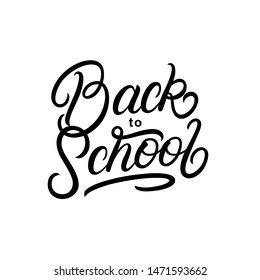 Back to school hand written lettering text. Isolated on background. Modern brush calligraphy. Vector illustration.