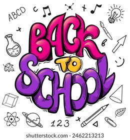 Back to School Hand Written Lettering. School Season Market Sale Poster Concept.