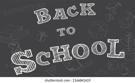 Back to school hand-drawn doodles background. Vector illustration