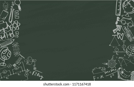 Back to school hand-drawn doodles background. Vector illustration