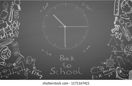 Back to school hand-drawn doodles background. Vector illustration