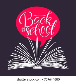 Back to school. hand-drawn ink calligraphy and doodles