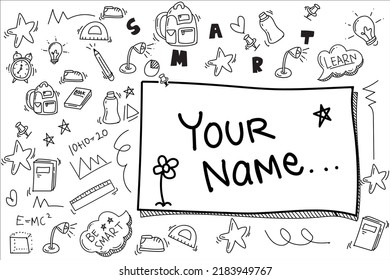 Back To School hand-drawn simple Background Pattern kids. For leaflets, brochures, invitations, posters, or banners.