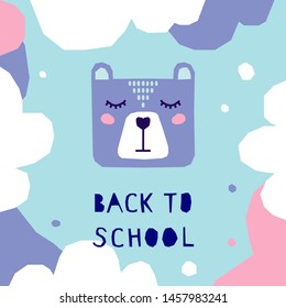 Back to school. Handmade childish crafted background for design school party advertising, kids gift card, bag print, school wallpaper, education school advertising etc. 