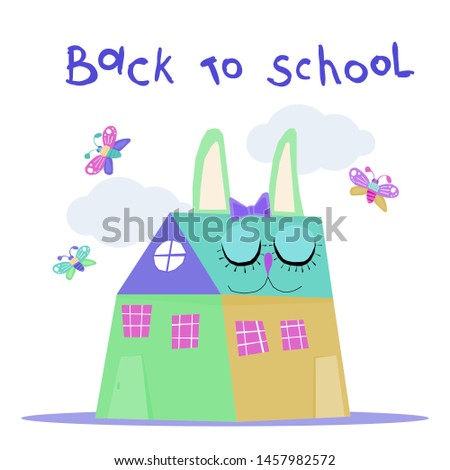Back to school. Handmade childish crafted background for design school party advertising, kids gift card, bag print, school wallpaper, education school advertising etc. 