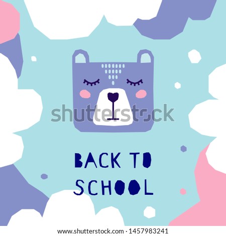 Back to school. Handmade childish crafted background for design school party advertising, kids gift card, bag print, school wallpaper, education school advertising etc. 