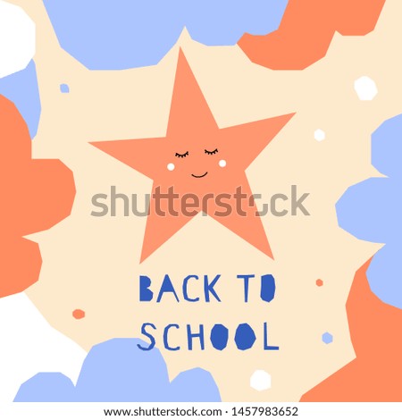 Back to school. Handmade childish crafted background for design school party advertising, kids gift card, bag print, school wallpaper, education school advertising etc. 