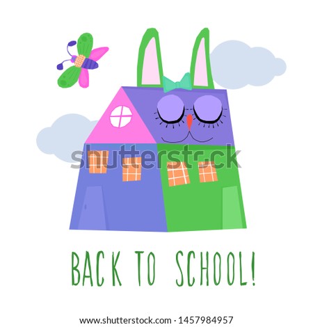 Back to school. Handmade childish crafted background for design school party advertising, kids gift card, bag print, school wallpaper, education school advertising etc. 