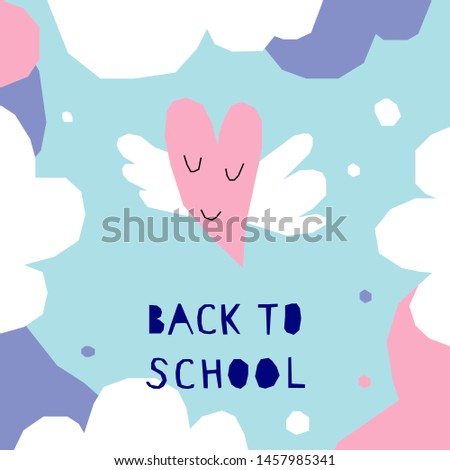 Back to school. Handmade childish crafted background for design school party advertising, kids gift card, bag print, school wallpaper, education school advertising etc. 