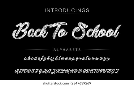 Back To School Handwritten Brush font for lettering quotes. Hand drawn brush style modern calligraphy.