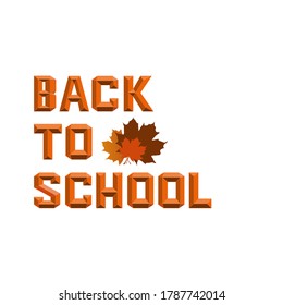 De vuelta a la escuela. Palabra escrita a mano. Dejando. Banner largo con letras naranjas. Cartel de arte dibujado. Para logotipo, icono, tarjeta de felicitación, postal, logotipo o banner