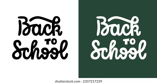 Back to School Handwritten Text. Education Vector Hand Lettering. Design Element for School Design.