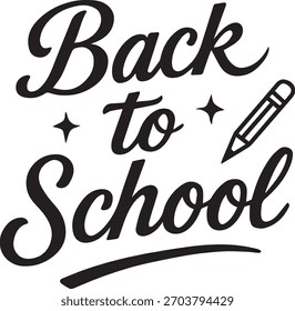 Back to School Handwritten Typography with Pencil Design